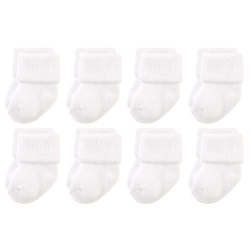 Luvable Friends Baby Unisex Newborn and Baby Terry Socks, White, 0-6 Months