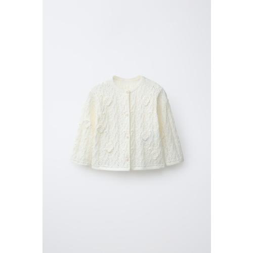 OPENWORK KNIT CARDIGAN - Ecru | ZARA United States