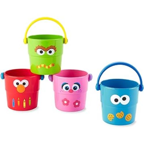 Skip Hop x Sesame Street Baby Bath Toy, Stack & Pour Bath Buckets