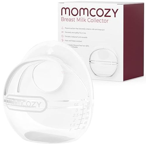 Momcozy Breast Milk Collector, Milk Collectors for Breastfeeding, Reusable Breast Milk Shells, Silicone Catcher with More Fit & Soft (3oz/90ml, 2 Counts)
