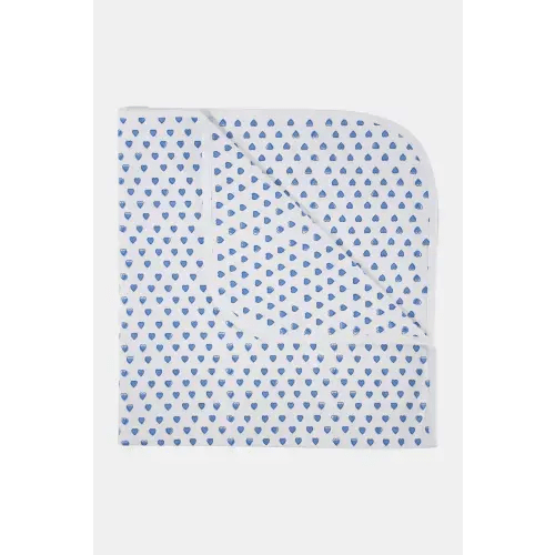 Infant Hearts Receiving Blanket Blue