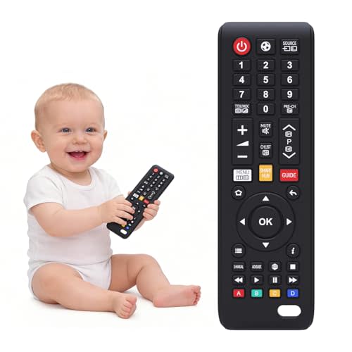 Baby Remote Toys for 0-6, 6-12 Months, Food Grade Silicone Teething Toys,Chew Toys for Babies 3-24 Months, Upgraded TV Remote Control Shape Teether Toys for Baby and Infants