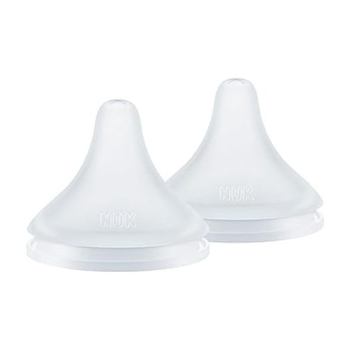 NUK Perfect Match Medium Flow Soft Silicone Nipple with Anti-Colic Vent, 2 Pack, BPA-Free