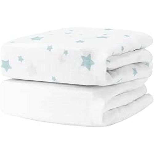 Newton Baby Fitted Crib Sheet (2-Pack) - Ultra Breathable and Soft, Organic Cotton, Fits All Standard Cribs, White Stardust