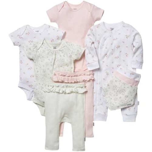 Gerber unisex-baby 9-piece Baby Gift Set for Newborn Boys & Girls – Premium Cotton Baby Essentials Layette Set