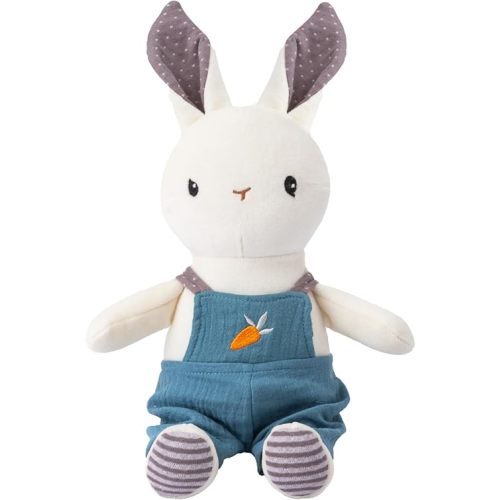 Bunny Stuffed Animal Organic Cotton Baby Plush Toys, 7" Plush Bunny Soft Cuddly Toy for Babies and Toddlers