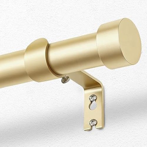KAMANINA Gold Curtain Rod 32 to 58 Inch, Heavy Duty Window Treatment Rods