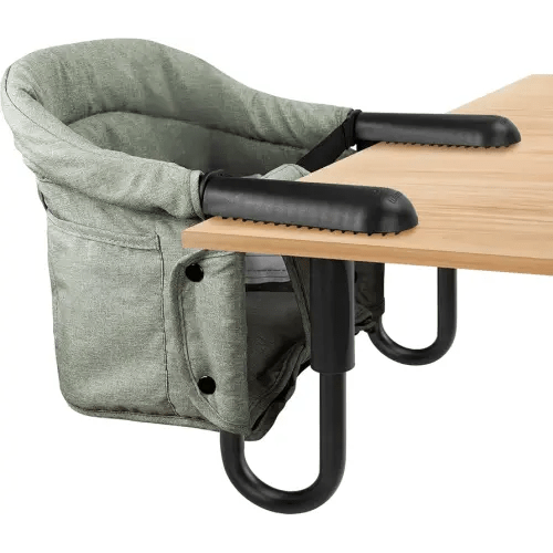 Hook On High Chair - Portable & Foldable for Babies 6-36 Months, Family & Travel Use with Carry Bag(Sage Green)