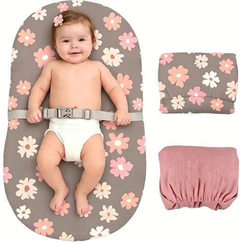 2-Pack Organic Changing Pad Covers for Girl,Boy- Elegant Gray Floral Modern & Neutral Diaper Changing Table Cover,100% Cotton Soft Fitted Baby Changing Pad Cover for Nursery(Gray Floral)