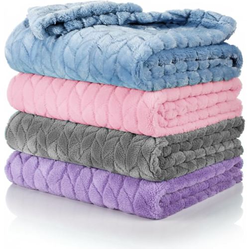 Frienda 4 Pcs Baby Fuzzy Blanket Fluffy Baby Blanket for Boys Girls Soft Warm Infant Newborn Toddler Receiving Nursery Bed Supplies, 32 x 24 Inch(Elegant Color)