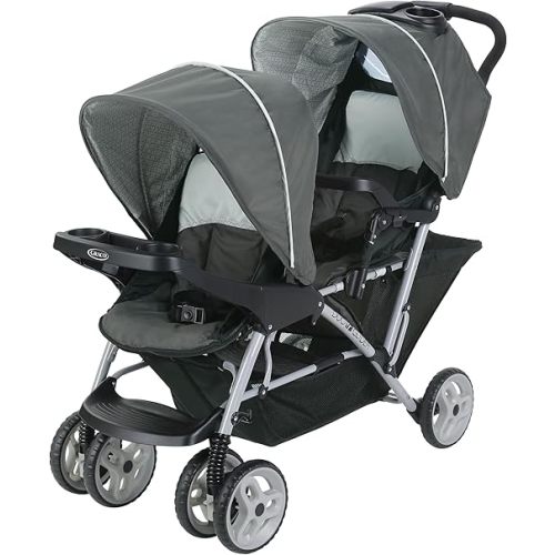 Graco DuoGlider Double Stroller | Lightweight Double Stroller with Tandem Seating, Glacier
