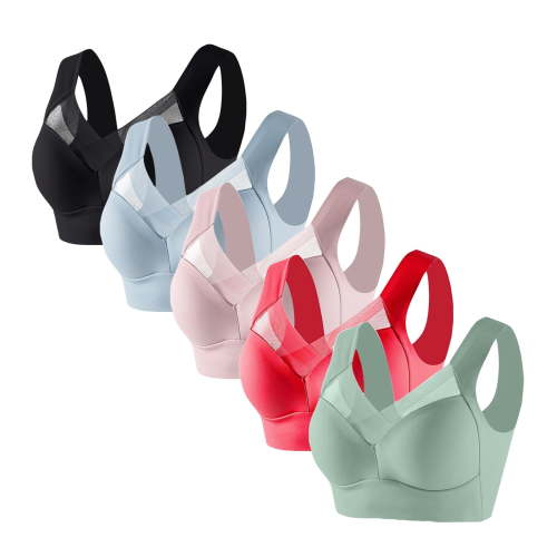 SDNall Nursing Bra for Women No Underwire 5-Pack Seamless Maternity Sports Bras with Adjustable Back for Yoga and Running