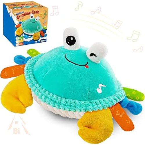 Baby Toys for 12 18 Months - Musical Crawling Dancing Bouncing Learning Crab Plush Toy - Infant Tummy Time Sensory Toys for Toddlers 1-3 Year Old Boys and Girls Christmas Birthday Gifts