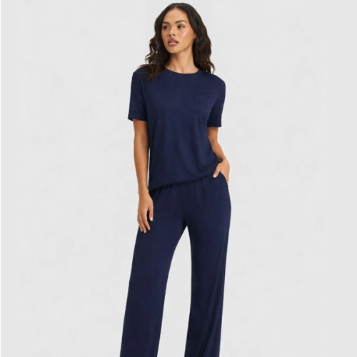 Women's Bamboo Stretch-Knit Lounge Tee & Pants Set