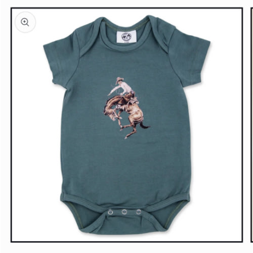 Teal Bronc Onesie – Cowkid Clothing Company