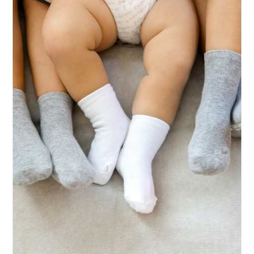 Solid Organic Cotton Baby Crew Socks 6 Pack