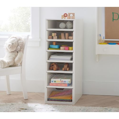 Wood & Acrylic Playroom Storage Tower (33")