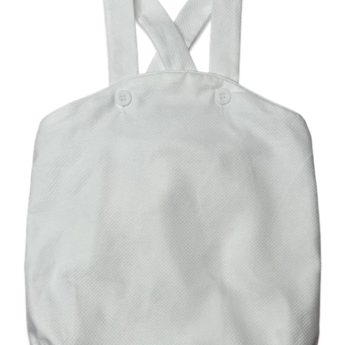 Cross Back Bubble - White Pique W/ White Trim