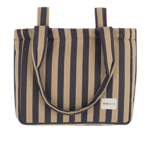 Handle Bag Navy + Caramel · Minicoton