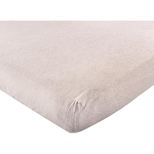 Hudson Baby Unisex Baby Cotton Fitted Crib Sheet, Oatmeal Heather, One Size