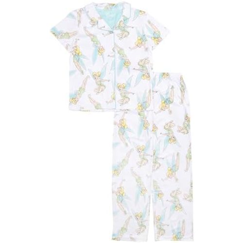 Disney Minnie Mouse Girls' 2-Piece Loose-fit Button Down Matching Pajama Set, Soft & Cute for Kids