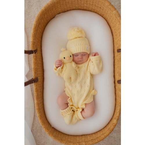 Lemon Baby Knit Pointelle Romper | 100% Cotton | Little & Fern – Little and Fern