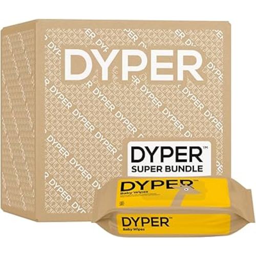 DYPER Viscose from Bamboo Baby Diapers Size 3 + Wipes | Hypoallergenic for Sensitive Skin, Unscented
