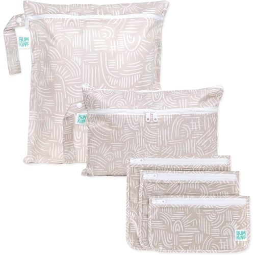 Bumkins Wet/Dry Bags - Boho Beige - 5 Pack