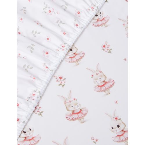 Teeny Weeny Ballet Bunny Bedside Sleeper Fitted Sheets, 2-Pack
