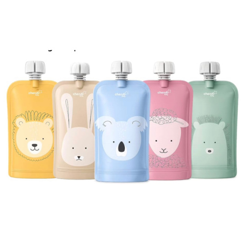 Cherub Baby Refillable Food Pouches 5 Pack 150ml Leakproof Freezer Safe BPA-Free Squeeze Bags for Toddler Baby Snacks Reusable Easy Fillable Animal Printed Pouch for Homemade Smoothies Purees Yoghurt : Amazon.com.au: Baby