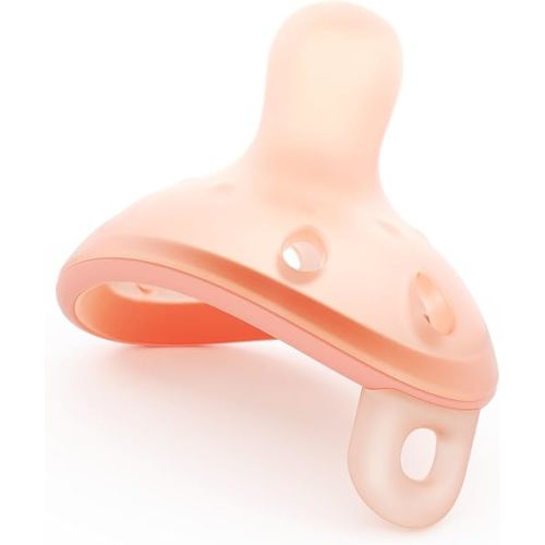 Baby Pacifiers 0–6 Months, One-Piece Soft Silicone Breast-Like Pacifier for Newborn & Breastfed Babies, BPA-Free
