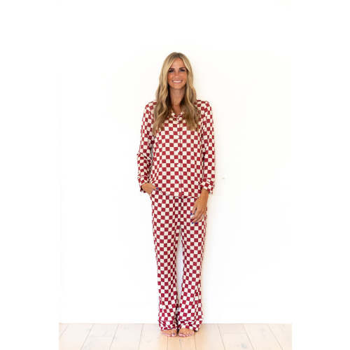 CRANBERRY CHECKER | WOMEN'S BUTTON UP LONG SLEEVE SET