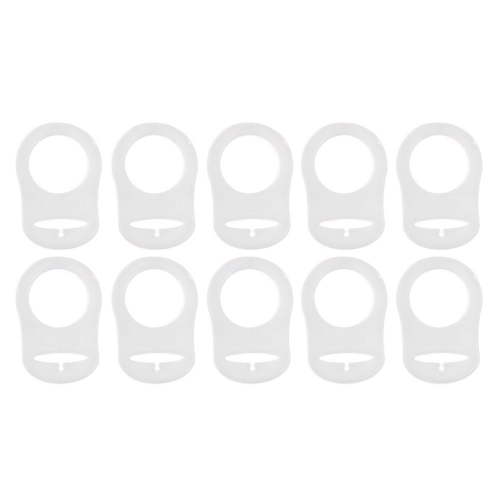 10 Pieces Pacifier Silicone Adapter Rings Baby Holder and Clip MAM-Compatible (Soft &Transparent)