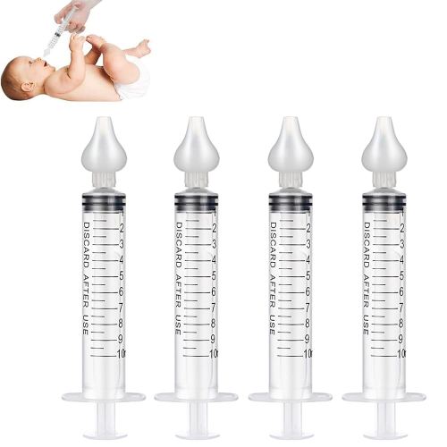 Baby Nasal Aspirator, Sinus Rinse System Professional Baby Nasal Irrigator- Portable Infant Nose Cleaner Quick Rinse Device for Newborn Infants Kids Children- BPA Free More Convenient, 4 Packs 1