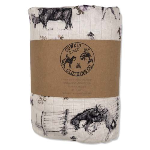 Western Serenity Bamboo Muslin/Minky Blanket – Cowkid Clothing Company