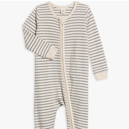 Colored Organics Baby Zip-Up Footed Sleeper with 2-Way Zipper - Newborn Organic Cotton Pajamas