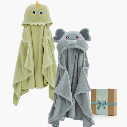 Momcozy Fleece Hooded Baby Towels (2 pack)