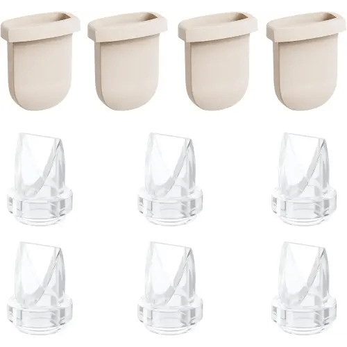 6pcs Duckbill Valves and 4pcs Silicone Diaphragms Compatible with eufy S1 Pro/S1/E10/E20 Breast Pump, Replace for Lansinoh Discreet Duo/NCVI/NICEGREEN/Nuliie/Zooawa S32 Breast Pump Parts