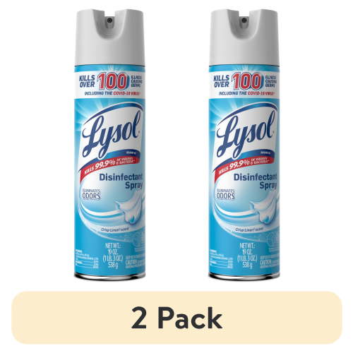 (2 pack) Lysol Disinfectant Spray, Sanitizing and Antibacterial Spray, Deodorizer, Crisp Linen, 19 oz