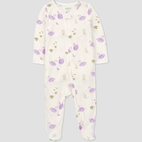 Carter's Just One You® Baby Girls' Comfy Soft Swans Sleep N' Play - Ivory Newborn