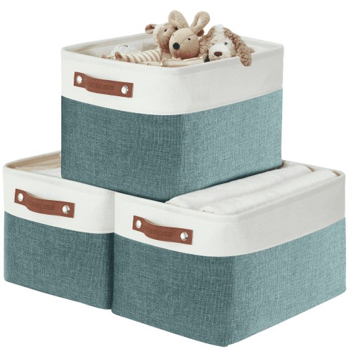 DECOMOMO, Large Storage Baskets, 15x11x9.5", Fabric Bins, Set of 3
