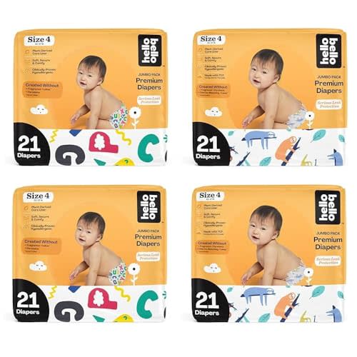 Hello Bello Premium Baby Diapers Size 4, 84 Count of Disposable, Extra-Absorbent, and Hypoallergenic Baby Diapers with Snug and Comfort Fit, Alphabet Soup (42) and Sleepy Sloth (42)