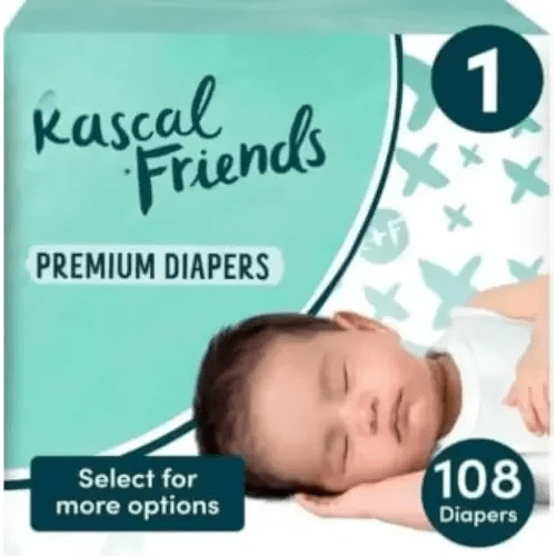 Ra~scal Fri_Ends Premium Diapers, Size 1, 108 Count