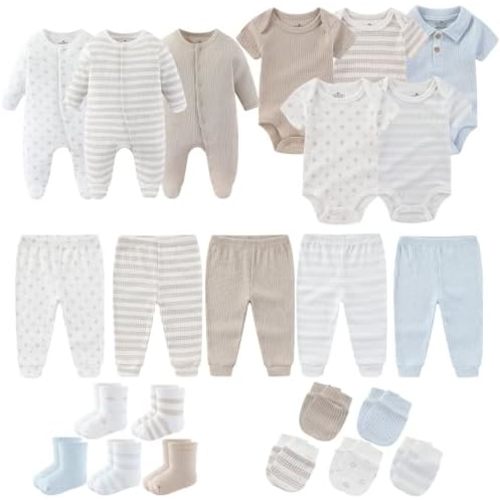 Conjunto de regalo de canastilla para bebés y niñas, 23 piezas, ropa unisex de 0 a 12 meses
