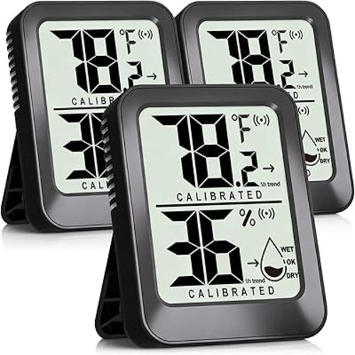 3 Pack Room Thermometer Indoor Hygrometer Digital Mini Humidity Meter Gauge with Temperature and Humidity Monitor Sensor for House, Pet, Plant, Incubator - Battery Included
