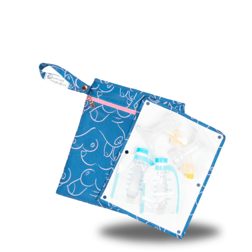 Pumparoo Wet Dry Bag with Staging Mat Boob Bag Sarah Wells x BeMyBreastFriend Waterproof Pump Storage – Sarah Wells Bags
