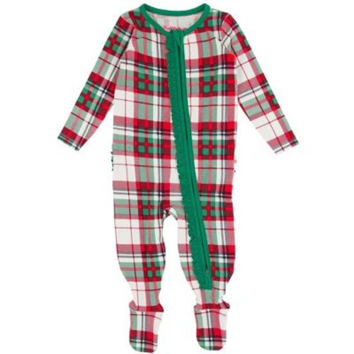 RuffleButts Modal Blend Baby Girls Ruffle One Piece Footie Pajamas - Dashing Dreams, 0-3m