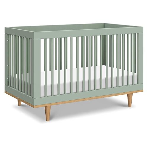 Davinci Marley 3-in-1 Baby Crib Convertible to Toddler Bed & Daybed - Easy to Assemble Wooden Crib - GREENGUARD Gold Certified - 4 Adjustable Heights - Conversion Kit Sold Separately, Light Sage