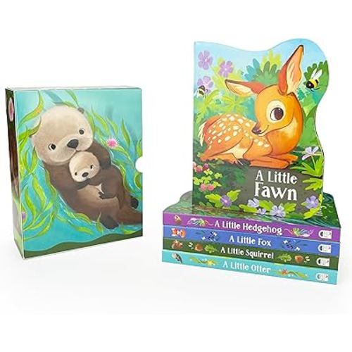 Animal Board Book Set - 5 Shaped Animal Books and Slipcase