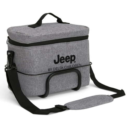 Jeep Wrangler Cooler Bag and Frame by Delta Children - Holds 16 Cans or 15 Pounds, Grey
